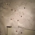 Weltkarte 2 150x150 - Carte du monde métallique appliquée au mur avec des aimants annulaires et des lumières LED